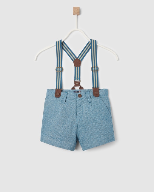 Bermudas de niño Tizzas de franela en azul