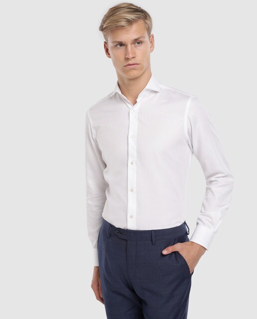 plain white slim fit shirt