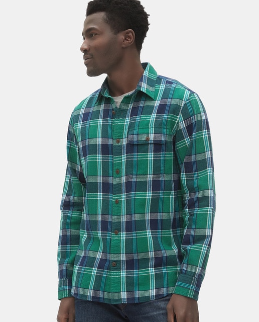 camisa cuadros verde hombre