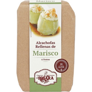 ROSARA alcachofas rellenas de marisco 6 frutos Sin Gluten lata 420 g