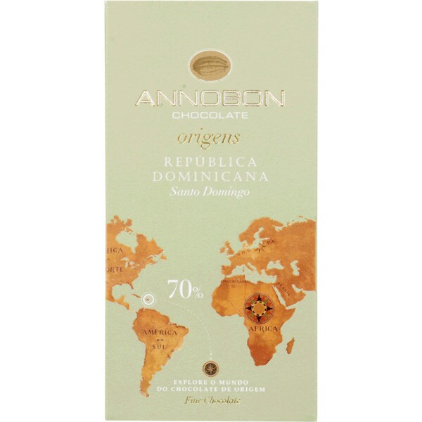 Chocolate Preto 70 República Dominicana embalagem 80 g · Annobon