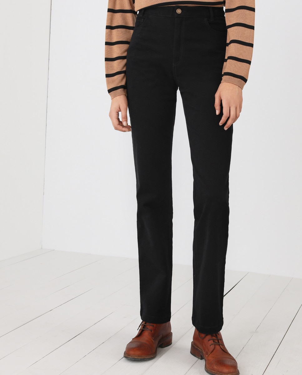 Women's straight moleskin trousers with five pockets · Fashion · El Corte Inglés