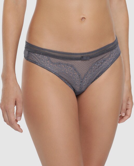 Tanga Beauty de renda cinzenta