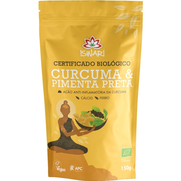 Cúrcuma e Pimenta Preta Biológica embalagem 150 g