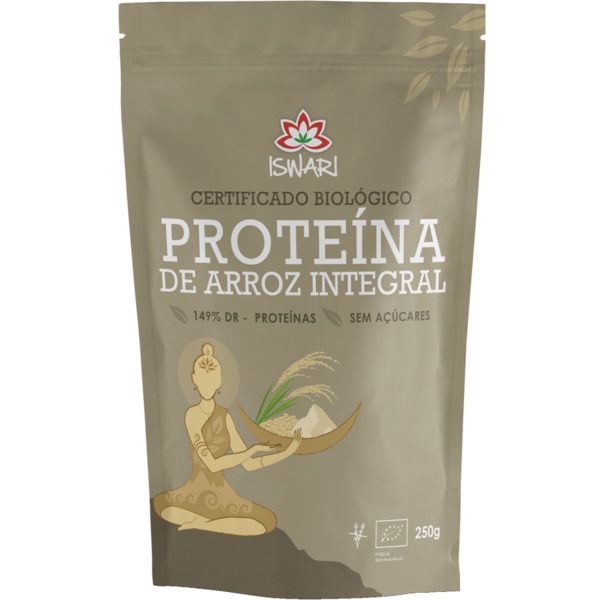 Proteína de Arroz Integral Biológica embalagem 250 g