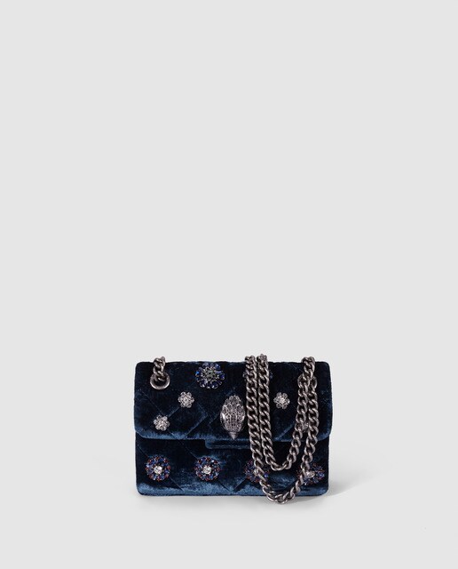 Bandolera mini de mujer Kurt Geiger Kensington de terciopelo Bandolera mini de mujer Kurt Geiger Kensington de terciopelo