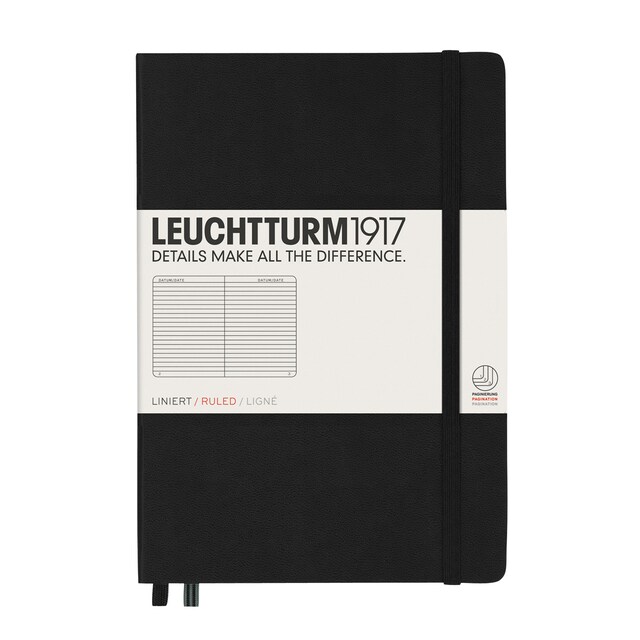Cuaderno de Notas A5 Tapa Dura Rayado Horizontal  Leuchtturm1917 Negro
