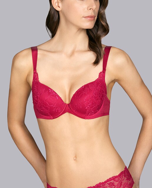 Soutien de copa moldada Tiziano vermelho com renda