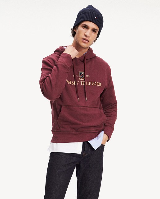 tommy hilfiger maroon hoodie