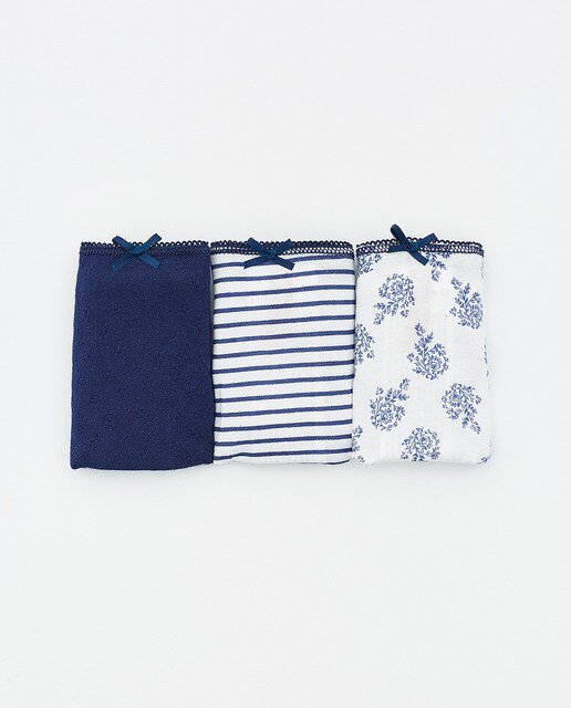 Pack de cuecas estampadas azul-marinho