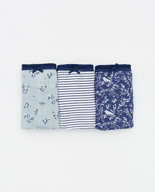 Pack de cuecas altas estampadas cinzento-escuro