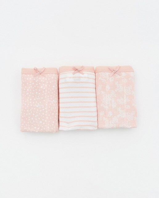Pack de cuecas altas estampadas rosa