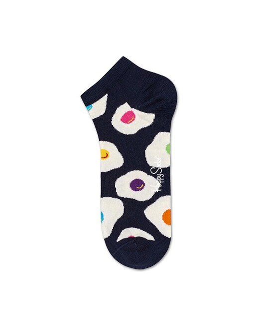 Meias pelo tornozelo de mulher Happy Socks Sunny Side Up pretas