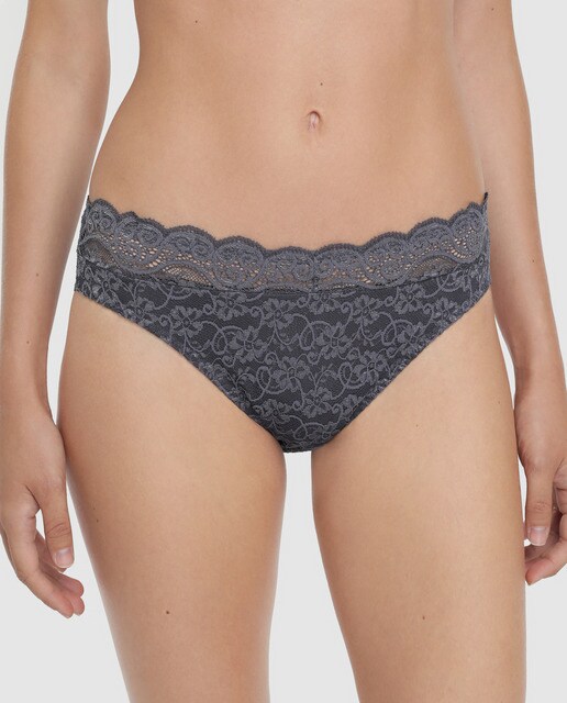 Cuecas Amourette de renda cinzentas