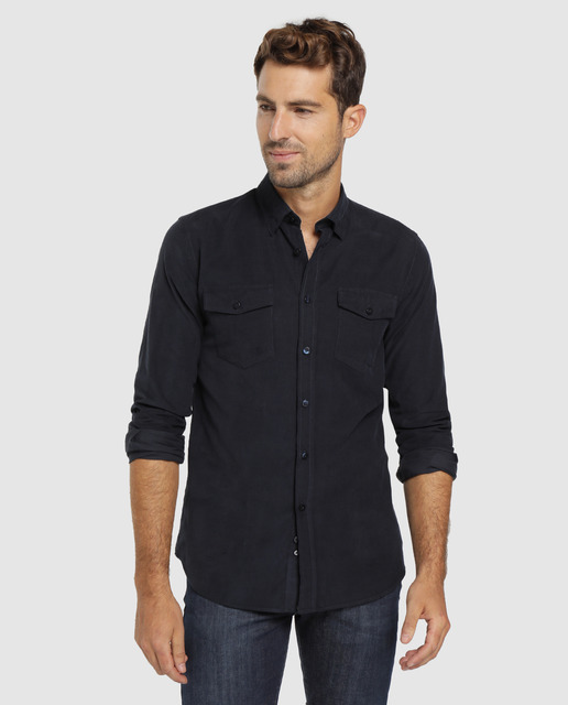 navy corduroy shirt mens