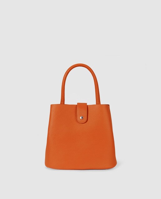Mala Tote grande Gloria Ortiz Pauline laranja com efeito saffiano
