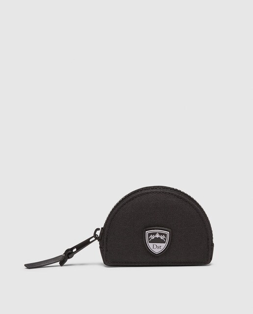 Porta-moedas de homem Dustin preto com fecho de correr