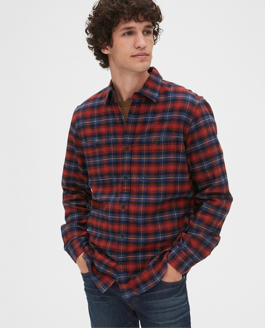 camisa de cuadros roja hombre