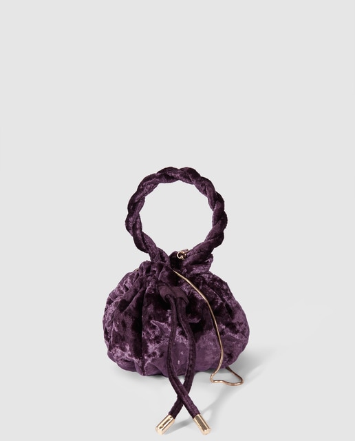 velvet bucket bag