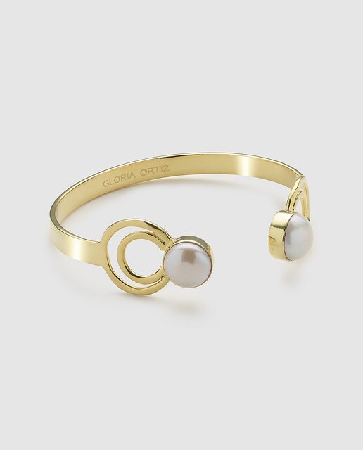 Pulseira Gloria Ortiz Salom dourada com pérolas