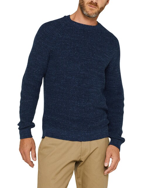 navy blue crew neck sweater