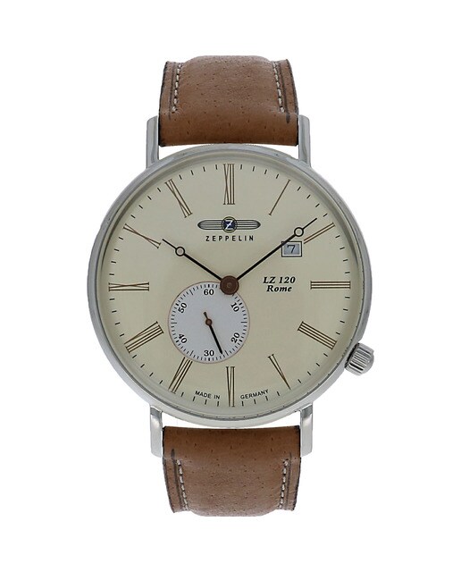 Relógio Zeppelin Rome Bracelete em Pele - Bege