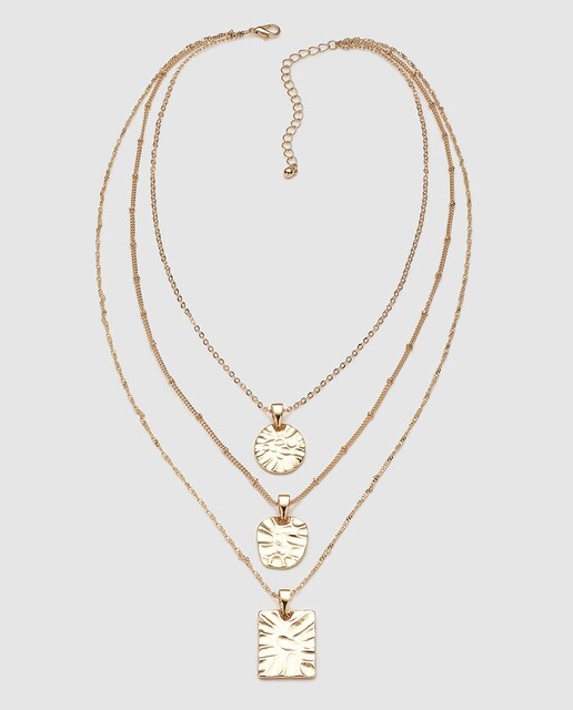 Colar El Corte Inglés de multi correntes douradas