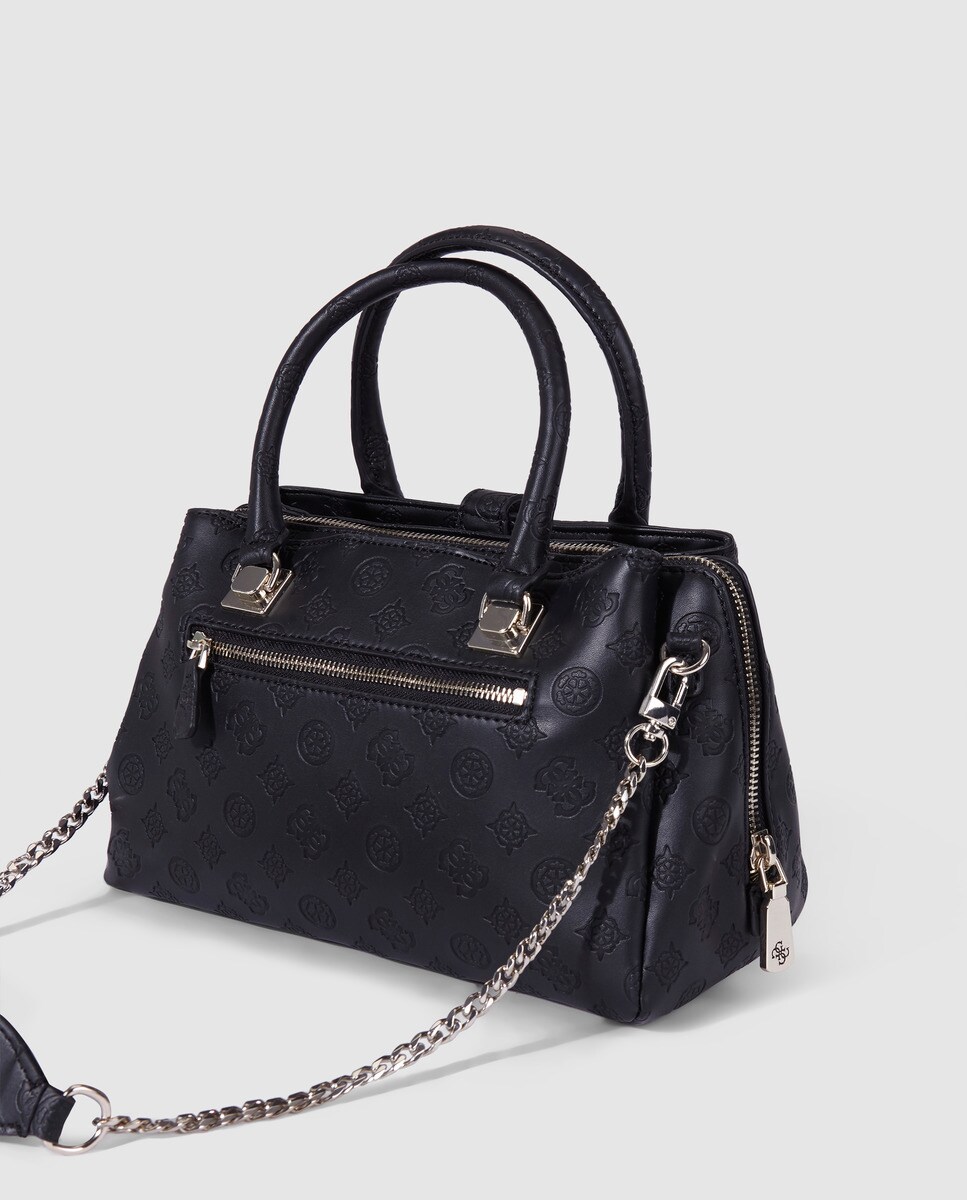 Bolso de mano pequeño Guess en negro con grabado de logos · Guess