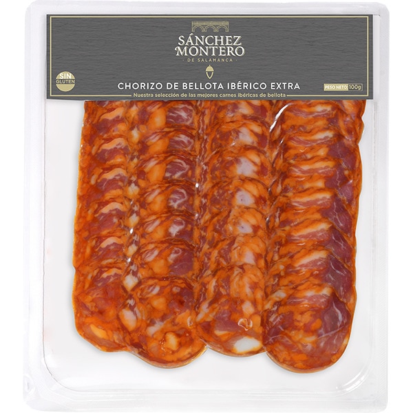 chorizo de bellota ibérico extra en lonchas sin gluten envase 100 g