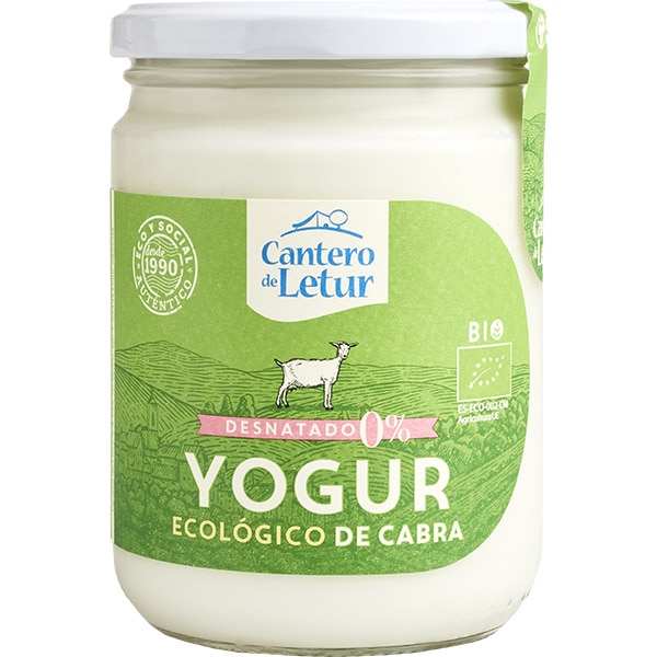 EL CANTERO DE LETUR yogur de cabra natural desnatado 0% m.g. ecológico tarro 420 g 