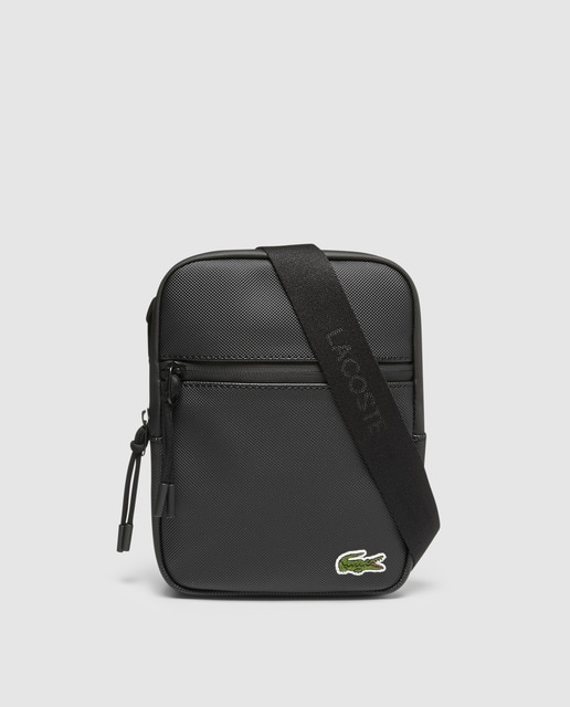 Lacoste Black Messenger Adjustable Strap Compact Cross Body Bag