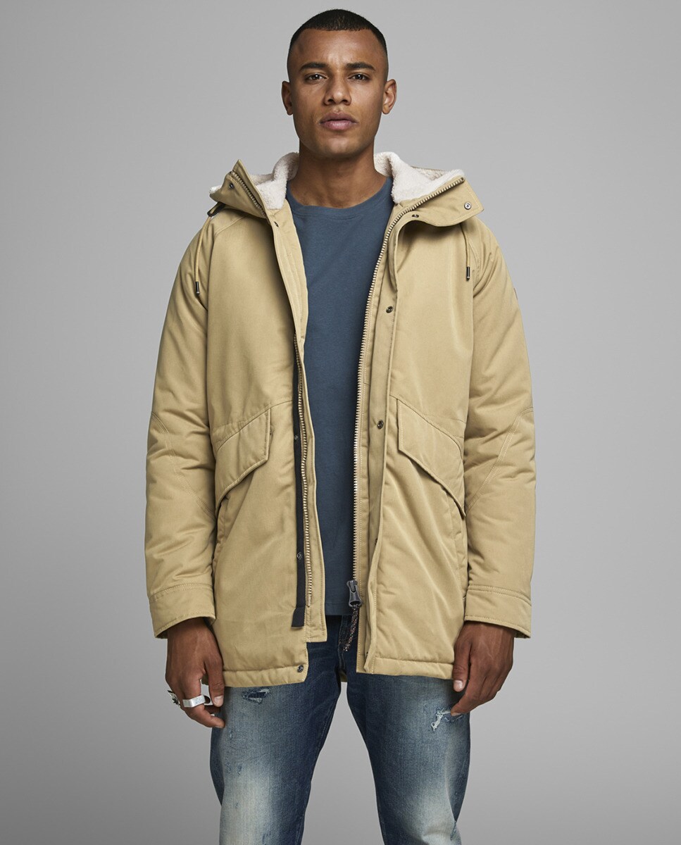 Parka de hombre beige con capucha · Jack & Jones · Moda · El Corte Inglés