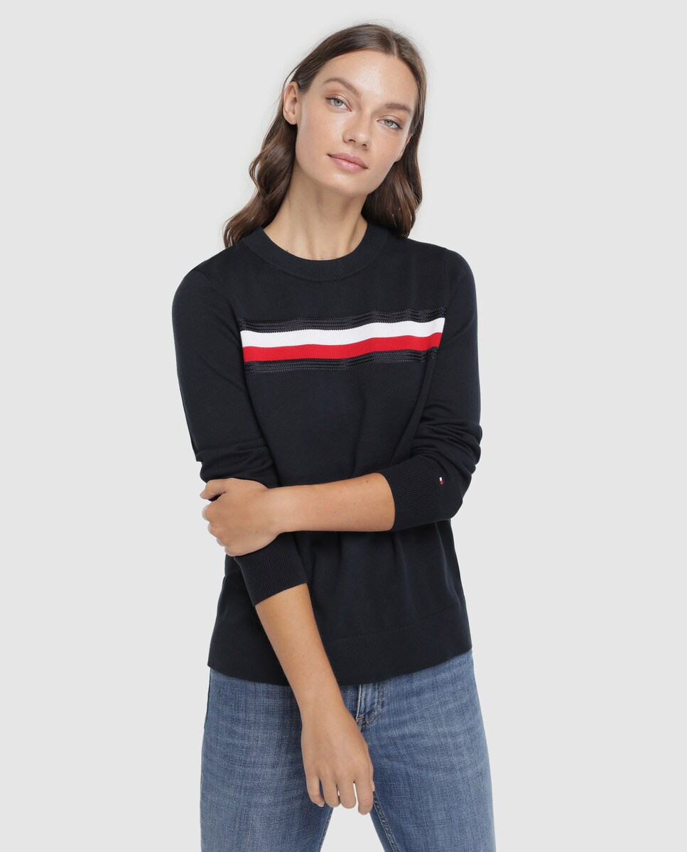Jersey de mujer Tommy Hilfiger con bandera bordada · Tommy Hilfiger