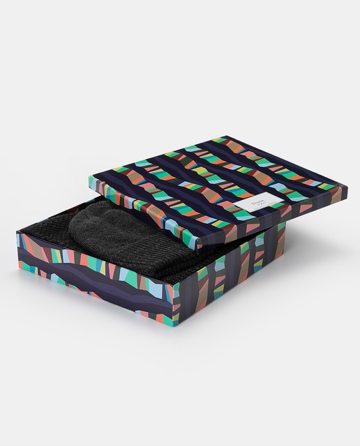Estuche de hombre bufanda y gorro de canale en negro
