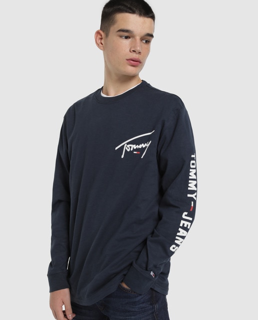 tommy jeans t shirt navy blue