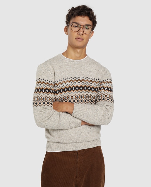 men's tan crew neck sweater