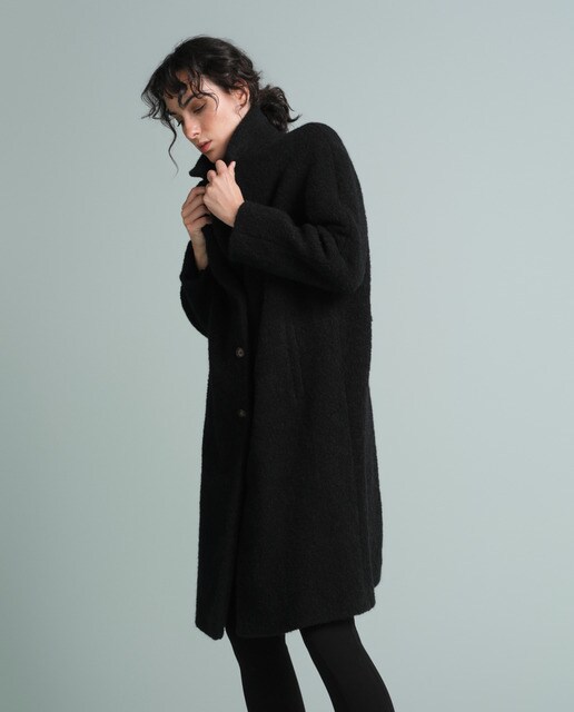 femme midi laine bouillie Manteau en W9DE2IHY