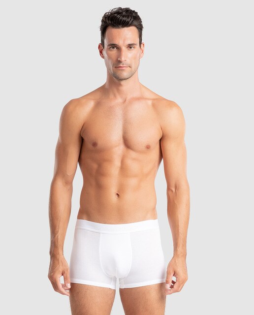 Boxers de malha brancos de homem