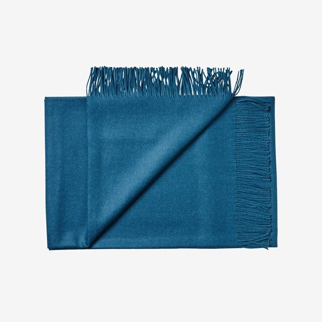 Stone - Manta Decorativa De Baby Alpaca Oliva Azul petróleo