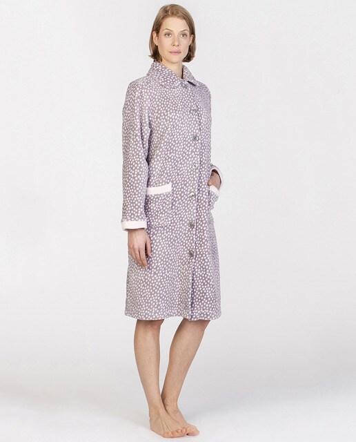 pink polka dot dressing gown