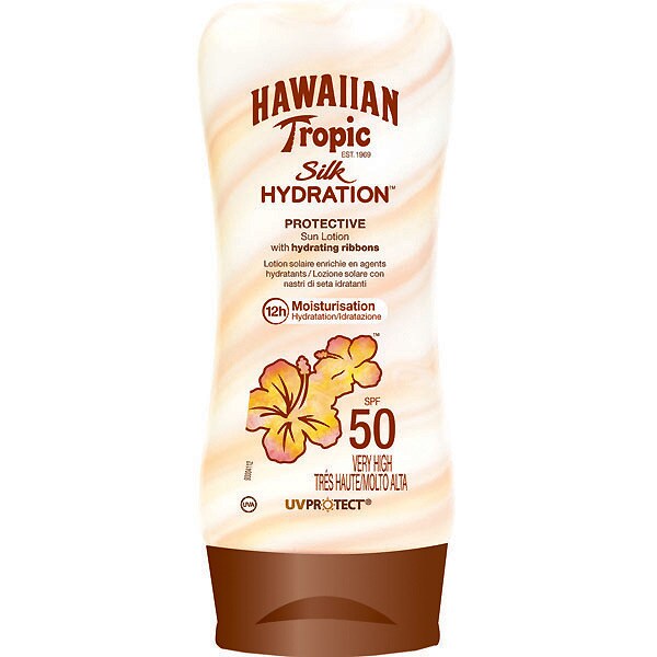 HAWAIIAN TROPIC Silk loción solar protectora hidratante SPF-50 frasco 180 ml