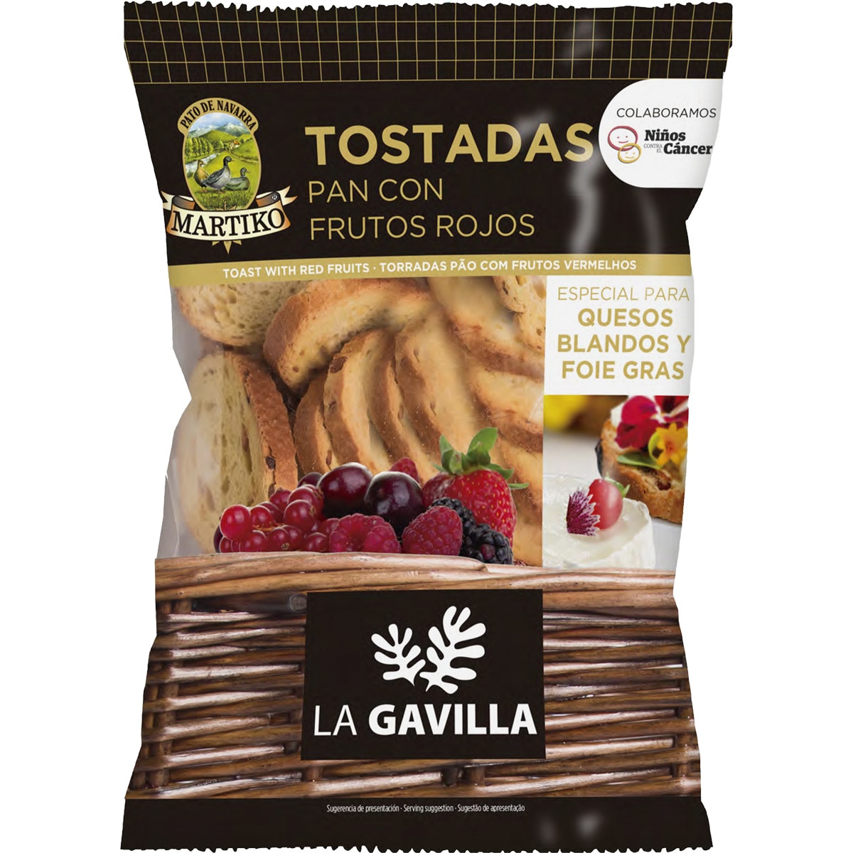 tostadas de pan con frutos rojos especiales para quesos blandos y foie gras