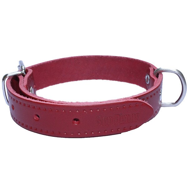 collar para perros de cuero liso color rojo 35x650 mm 1 unidad