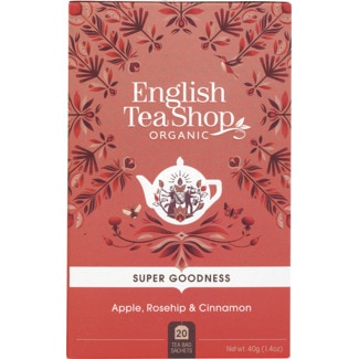 English Tea Shop Infusão Super Goodness de Maçã, Roseira Brava e Canela Biológica embalagem 35 g
