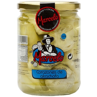 MARCELO organic artichoke hearts flask 235 drained weight g 12-14 pieces
