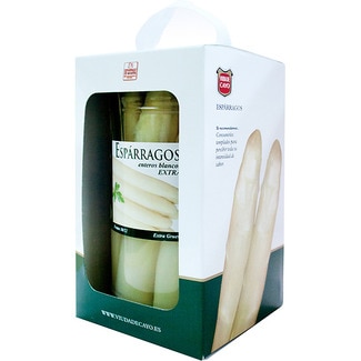 VIUDA DE CAYO Weißer dicker Spargel extra, g.g.A. Navarra sehr dick 10-12 Stück Gallone 625 g netto Abtropfgewicht