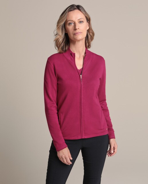 ladies zip up cardigan with collar