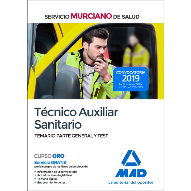 Técnico auxiliar sanitario del servicio murciano de salud. Temario parte general y test (Tapa blanda)