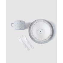 Cotton Juice Baby Home grey stars 5-piece crockery set