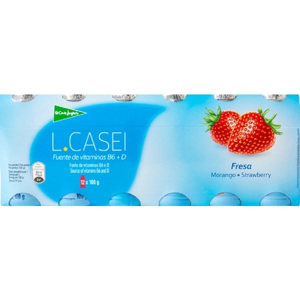 Iogurte L.Casei de Morango Pack 12 embalagem 100 g